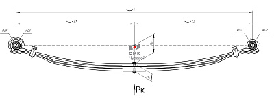 Рессора передняя для УАЗ 2206, 3303, 3909 3 листа
